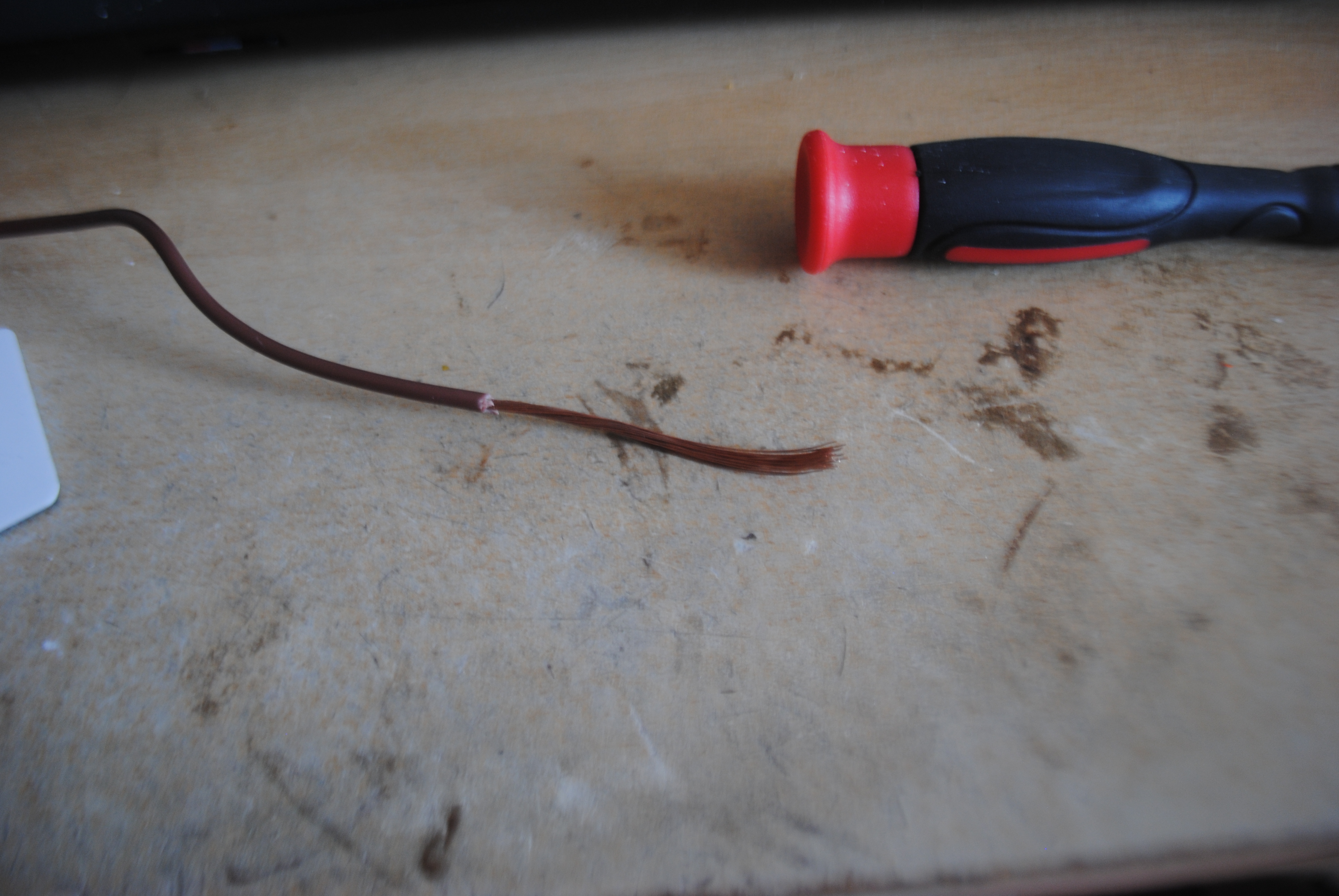 wire stripped for eyelets